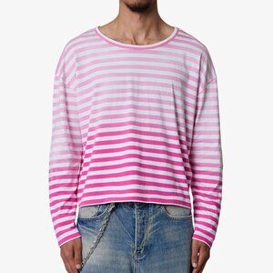 mnml Faded Stripe L/S Tee - Pink/White Size XXLPink/White / XXL